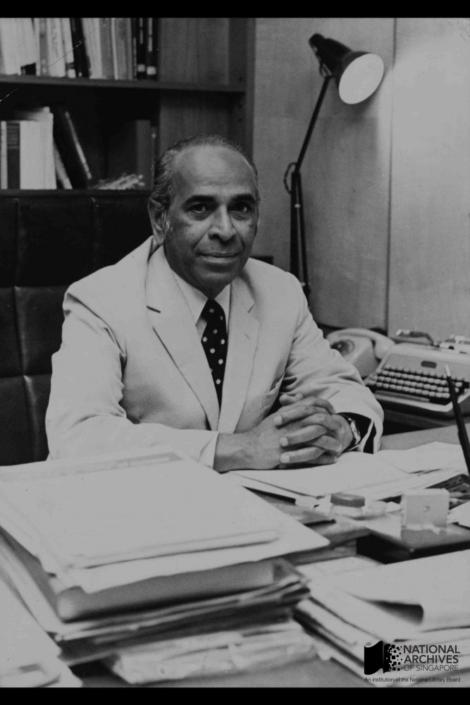 S Rajaratnam, Minister for Culture, in his office, 1950s Source: National Archives of Singapore
